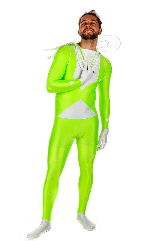 Green & White Tuxedo Morphsuit Zentai